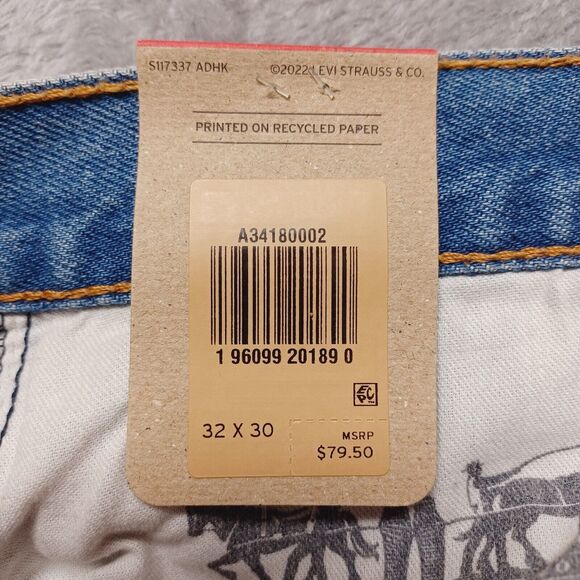 Levi’s 550 ‘92 Men's Relaxed Taper Fit Jeans With Paintmark Details Size 32x30 - Picture 6 of 16